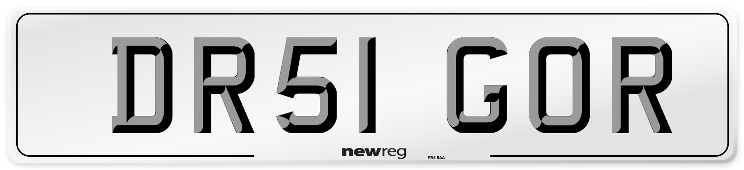 DR51 GOR Number Plate from New Reg